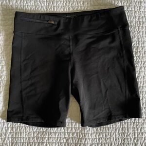 Oiselle Black Bike Shorts Stretchy Mid-Thigh